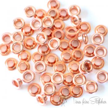 Rosé 5mm Ösen mit Scheibe - 10er Set