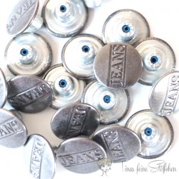 Metal Jeans button, dark silver, Ø ca. 17mm, Jeans