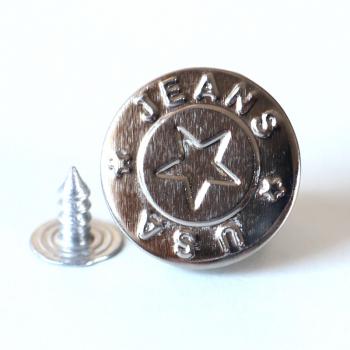 Metal Jeans button, dark silver, Ø ca. 17mm, Jeans USA