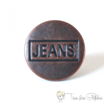 Metal Jeans button, Antique Bronze, Ø ca. 17mm, Jeans