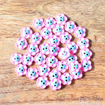 12mm plastic button flower, 2-hole three-coloured