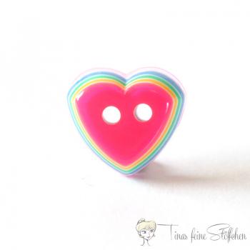 Very sweet 11mm heart button pink