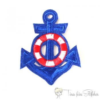 Embroidery application blue Anchor with lifebelt