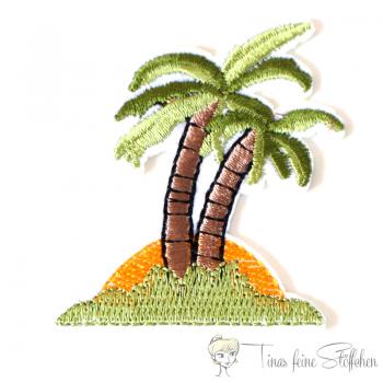 Embroidery application palm with sunset