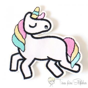 Embroidery application Unicorn with rainbow effect