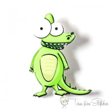 Funny crocodile brooch for bags or jackets