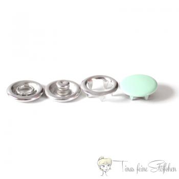 Set of 10 closed 11mm Jersey snaps in mint colour