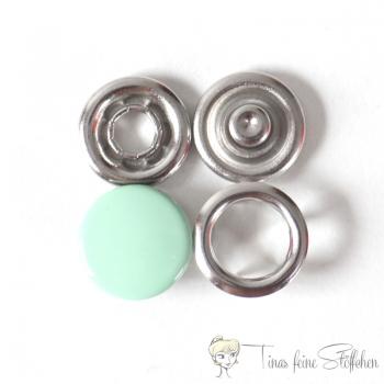 Set of 10 closed 11mm Jersey snaps in mint colour