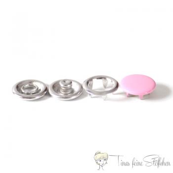 Set of 10 closed 11mm Jersey snaps in pink colour