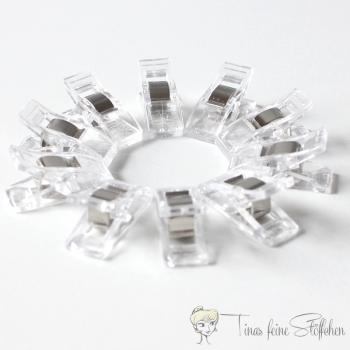 Set of 10 transparent fabric clips "Wonder Clips" - ca. 2,7cm length