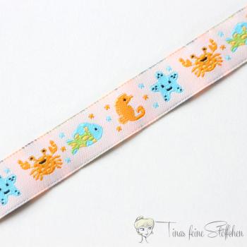 16mm sea animals woven ribbon