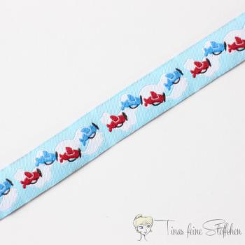 16mm aeroplanes woven ribbon