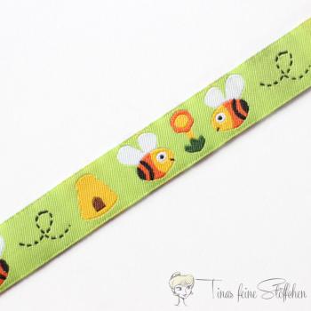 16mm bees woven ribbon