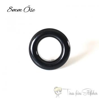 8mm schwarze Ösen mit Scheibe - 10er Set