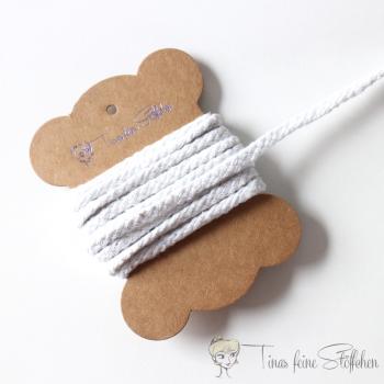 5mm braided cotton cord in white