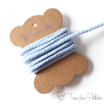 5mm braided cotton cord in light blue