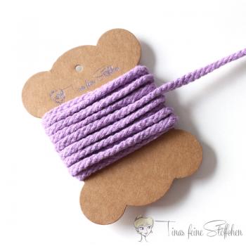 5mm braided cotton cord in lilac