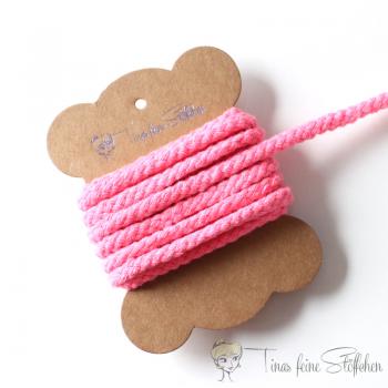 5mm braided cotton cord in pink