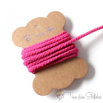 5mm braided cotton cord in rosy