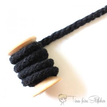 8mm braided cotton cord black