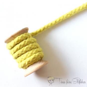 8mm braided cotton cord yellow