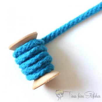 8mm braided cotton cord blue