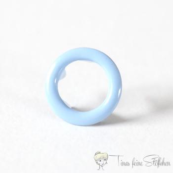 Set of 10 open 9,5mm Jersey snaps in the colour light blue