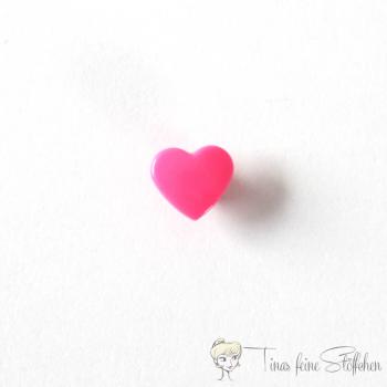 Set of 10 KAM-Snaps T5 hearts pink - Ø 12,4mm