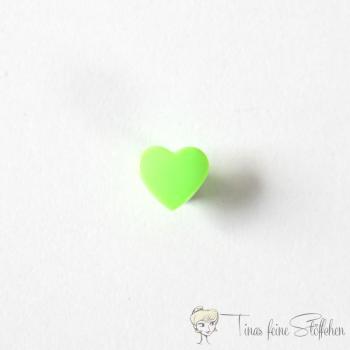 Set of 10 KAM-Snaps T5 hearts light green - Ø 12,4mm