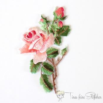 Rose iron on embroidery application