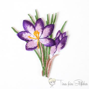 Crocus iron on embroidery application