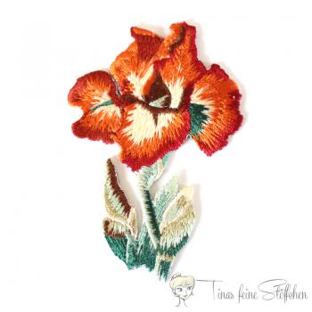 Iris iron on embroidery application