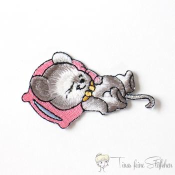 Sleeping Mouse embroidery iron on application