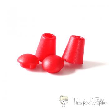 2 pcs. Hoodie cord plastic endcap reds with closure for 5mm hoodie cords