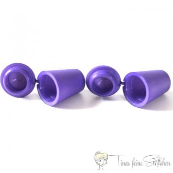 2 pcs. Hoodie cord plastic endcap purple with closure for 5mm hoodie cords