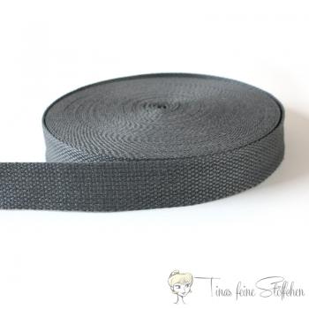 25mm soft dark grey belt strap