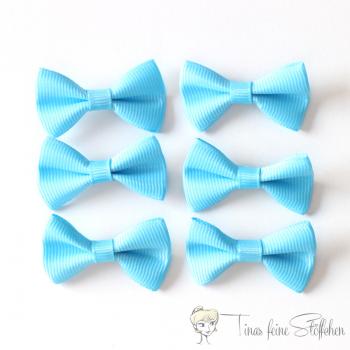 6 pieces blue bows - ca. 3,5x2cm made of polyester