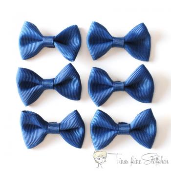 6 pieces royal blue bows - ca. 3,5x2cm made of polyester