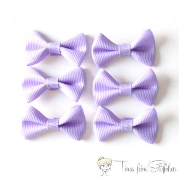 6 Stück hellviolette Schleifchen - ca. 3,5x2cm aus Polyester