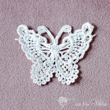 Lace butterfly white for sewing on