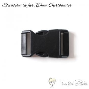 Steckschnalle schwarz für 20mm Gurtbänder