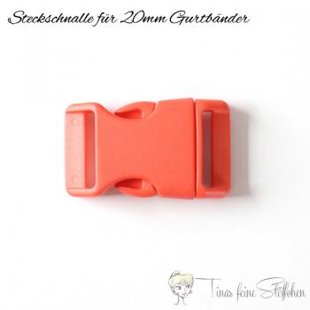 Steckschnalle orange für 20mm Gurtbänder