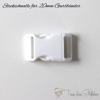 Steckschnalle weiß für 20mm Gurtbänder