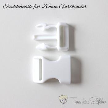 Snap buckle white for 20mm webbings