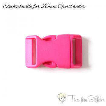 Steckschnalle rosa für 20mm Gurtbänder