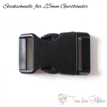 Steckschnalle schwarz für 25mm Gurtbänder