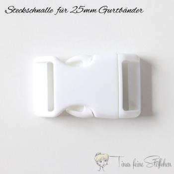 Steckschnalle weiß für 25mm Gurtbänder