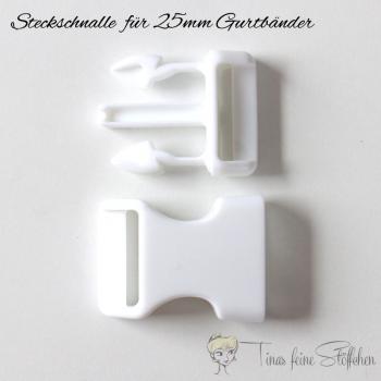 Steckschnalle weiß für 25mm Gurtbänder