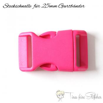 Steckschnalle rosa für 25mm Gurtbänder