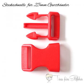 Steckschnalle rot für 25mm Gurtbänder